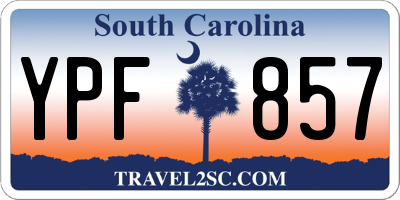 SC license plate YPF857