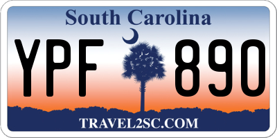 SC license plate YPF890