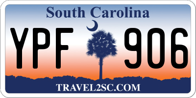 SC license plate YPF906