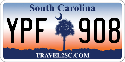 SC license plate YPF908