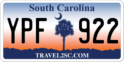 SC license plate YPF922