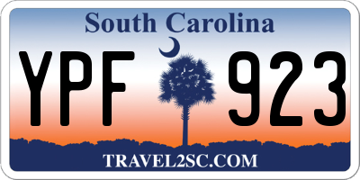SC license plate YPF923