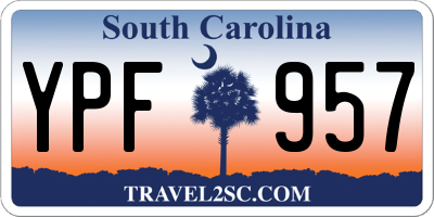 SC license plate YPF957