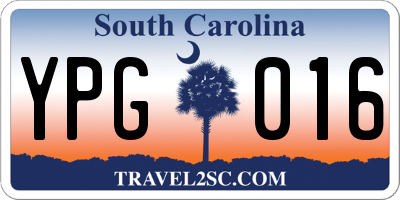 SC license plate YPG016