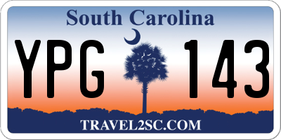 SC license plate YPG143