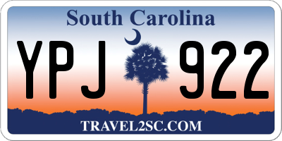 SC license plate YPJ922