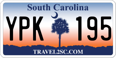 SC license plate YPK195