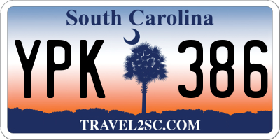 SC license plate YPK386