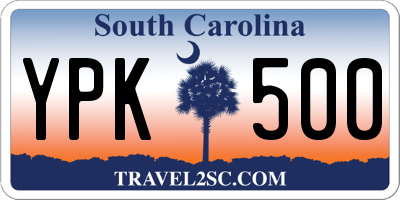 SC license plate YPK500