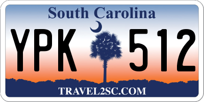 SC license plate YPK512