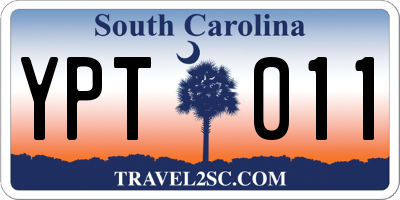 SC license plate YPT011