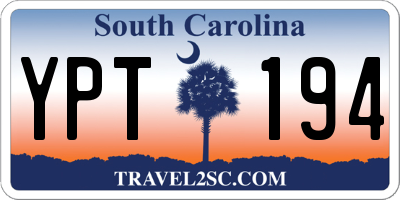 SC license plate YPT194