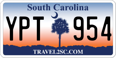 SC license plate YPT954