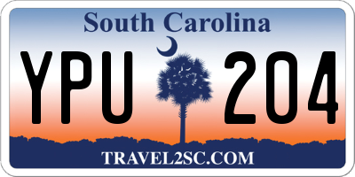 SC license plate YPU204