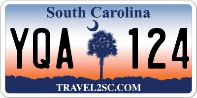SC license plate YQA124