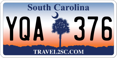SC license plate YQA376
