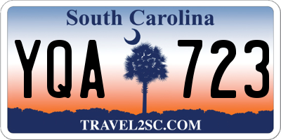 SC license plate YQA723