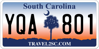 SC license plate YQA801