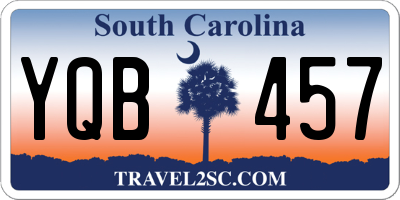 SC license plate YQB457