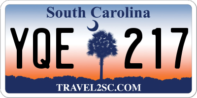 SC license plate YQE217