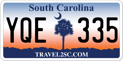 SC license plate YQE335