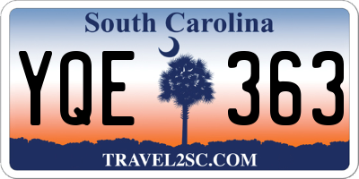 SC license plate YQE363