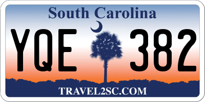 SC license plate YQE382