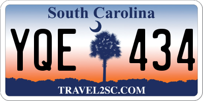 SC license plate YQE434