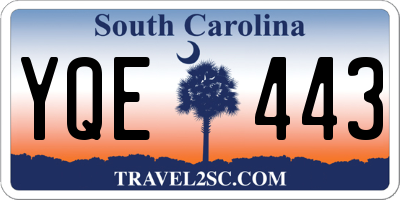 SC license plate YQE443