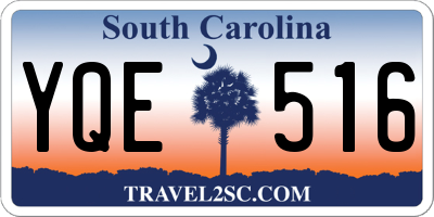 SC license plate YQE516