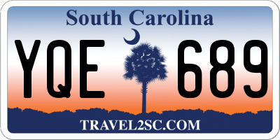 SC license plate YQE689