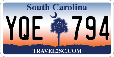 SC license plate YQE794