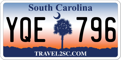 SC license plate YQE796