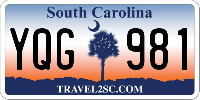 SC license plate YQG981