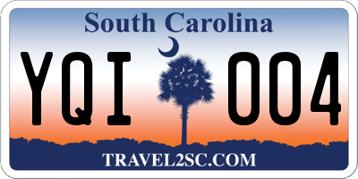 SC license plate YQI004
