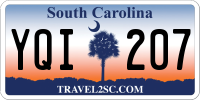 SC license plate YQI207