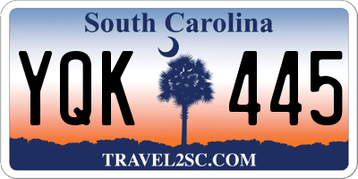 SC license plate YQK445