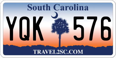 SC license plate YQK576