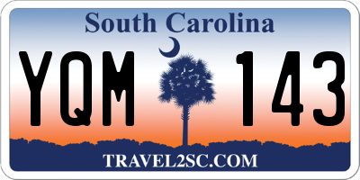 SC license plate YQM143