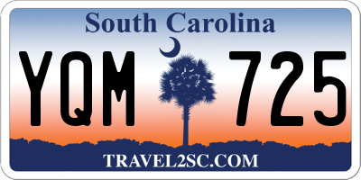 SC license plate YQM725
