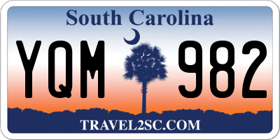SC license plate YQM982