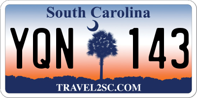 SC license plate YQN143