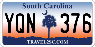 SC license plate YQN376
