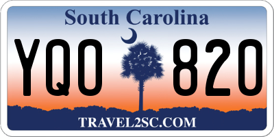 SC license plate YQO820