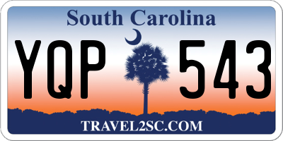 SC license plate YQP543