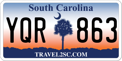 SC license plate YQR863