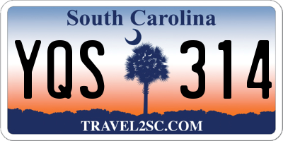 SC license plate YQS314