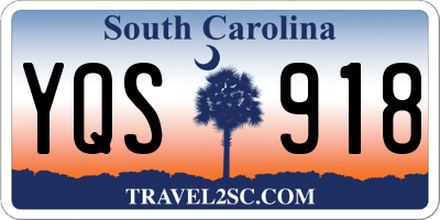 SC license plate YQS918