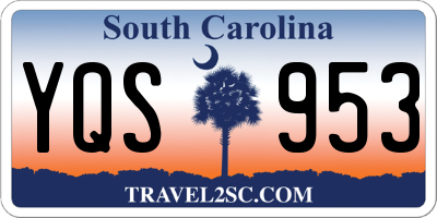 SC license plate YQS953