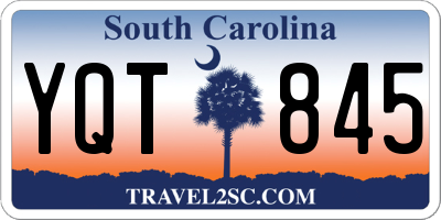 SC license plate YQT845